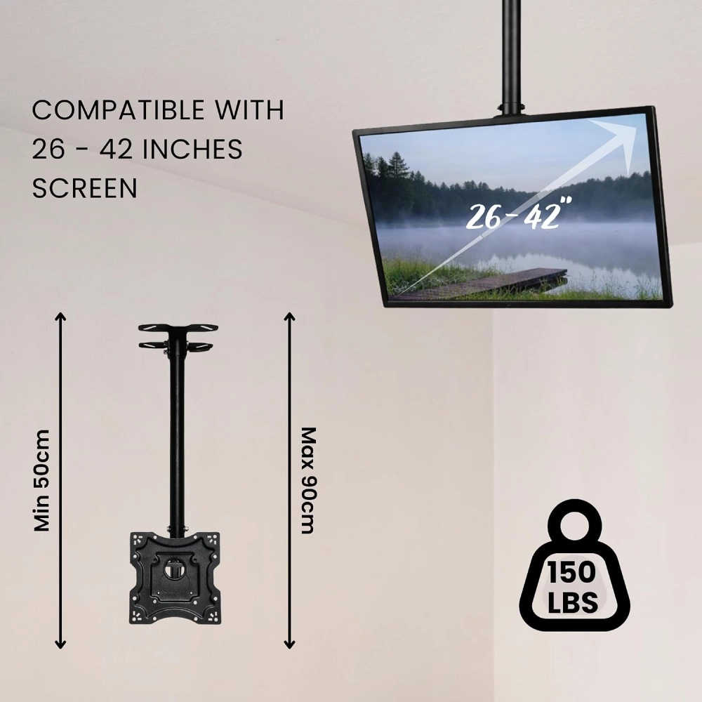 Red Mount LED Flat Panel Ceiling Mount 26" TO 42" (C2642) view 2